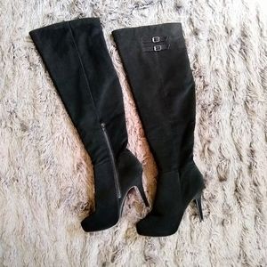 Over the knee black boots